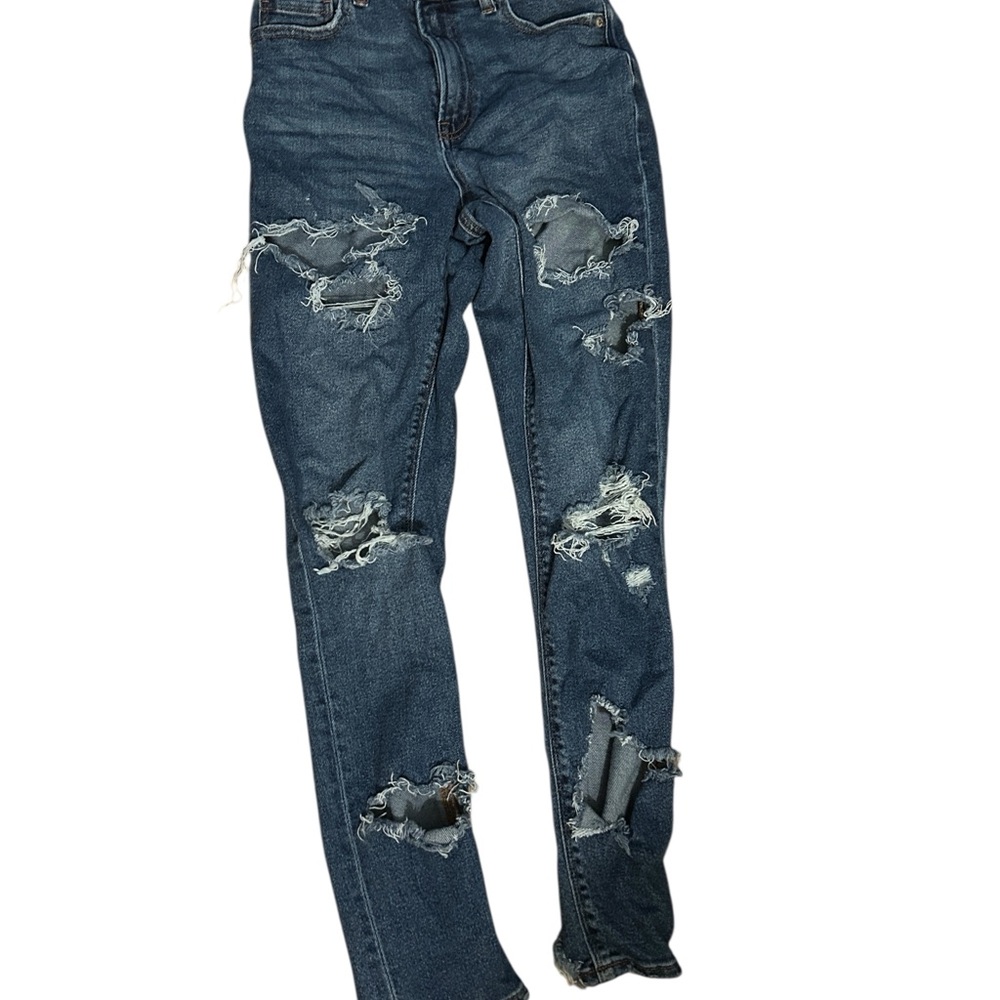 American Eagle Outfitters Distressed Blue Skinny Jeans